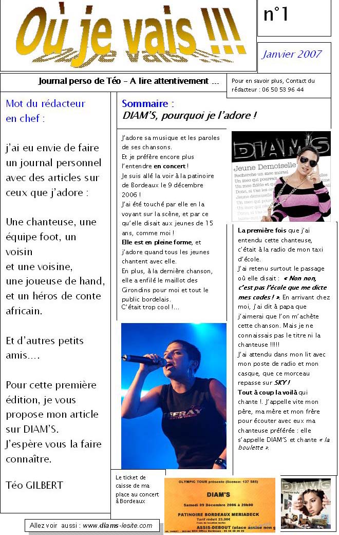 Le journal de janvier