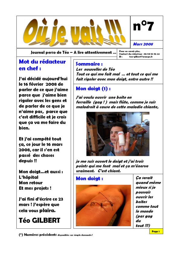 Le journal Mars 2008 page 1
