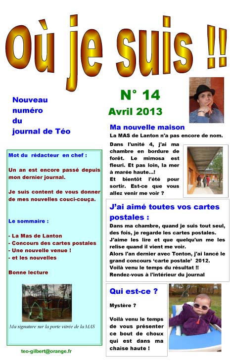 Le journal printemps 2013 page 1
